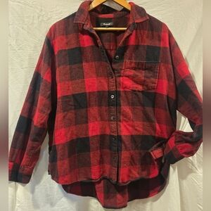 Madewell 100% Cotton Red and Black Checkered Shirt